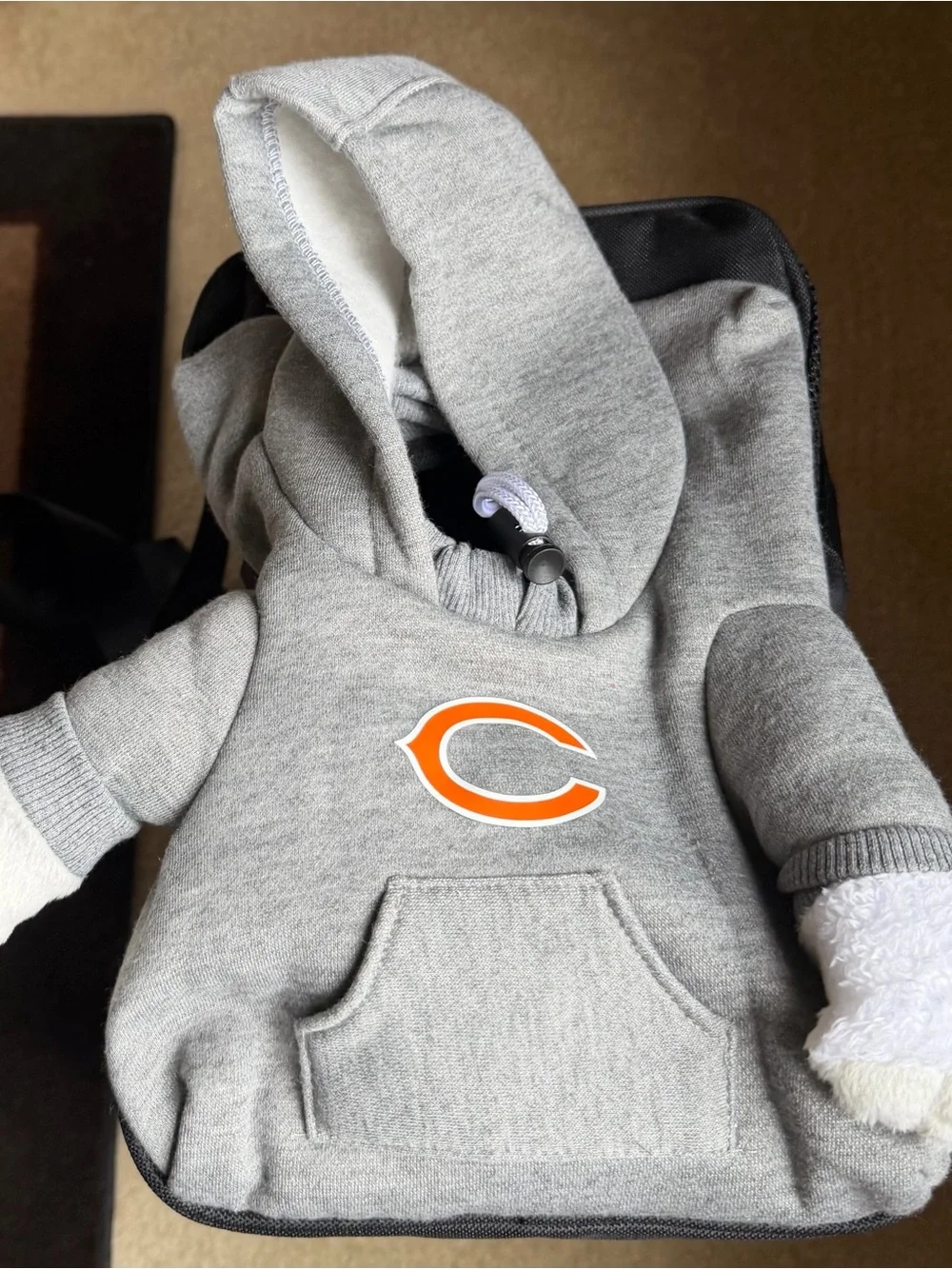 Black & Gray Pet Carrier Hoodie - Team Logo Dog Travel Bag